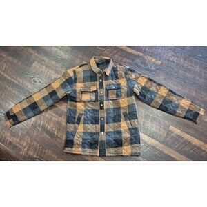 Benny Gold Quilted Flannel Shirt Jacket L  Plaid San Francisco WorkwearCoat